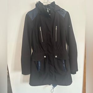 London Fog Women's Black and Navy Spring Jacket Trench Coat